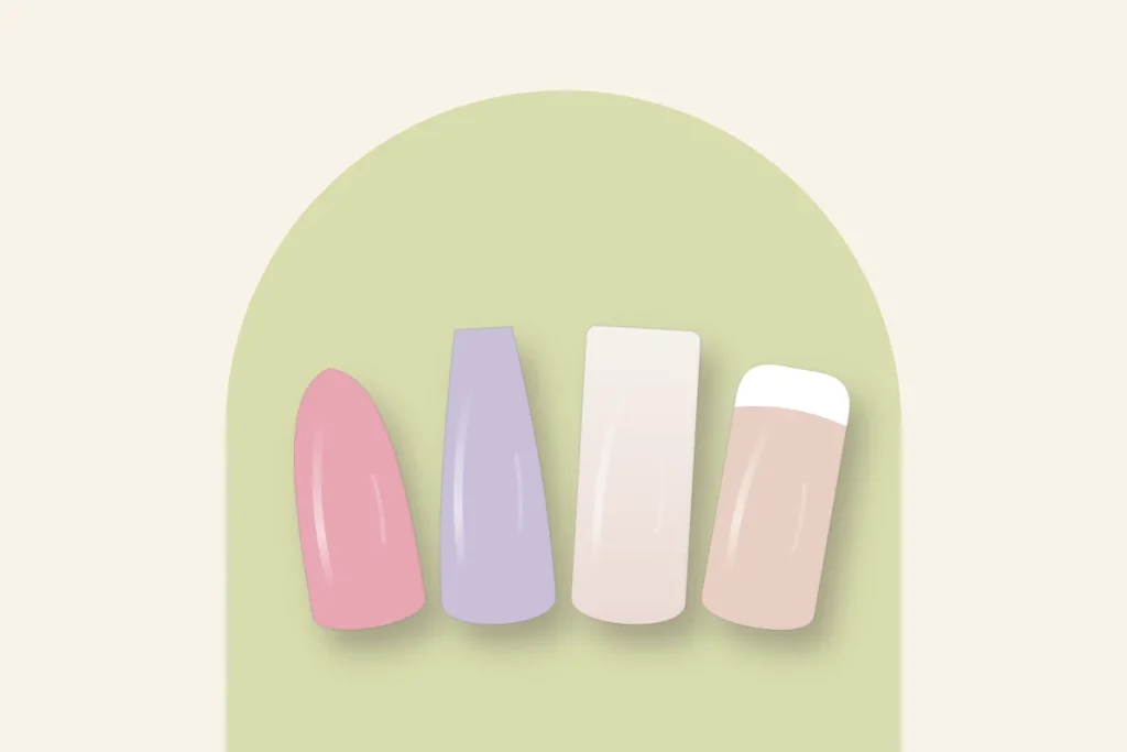Quatre types de faux ongles : collés, capsules en gel, résine et gel de construction