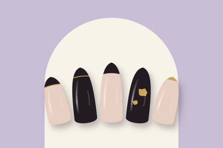 French manucure noir et or : la french des grandes occasions