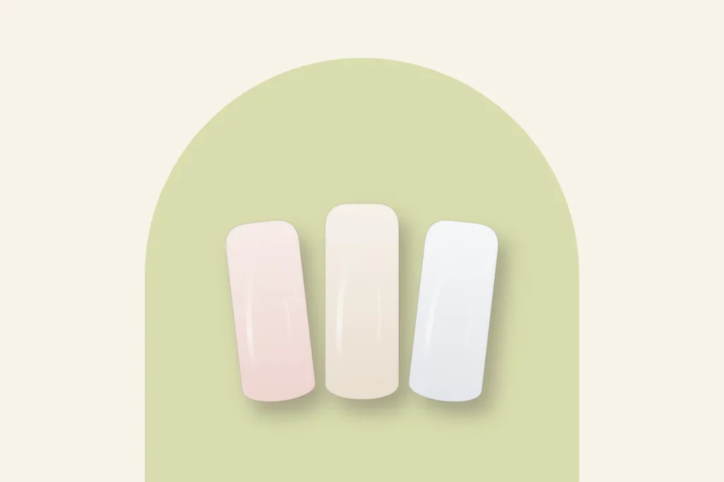 Trois nuances de blanc laiteux comparées : rosé, beige et bleuté