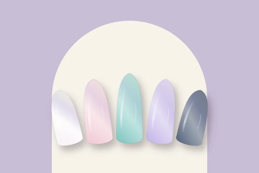 Effet sirène en cinq couleurs : blanc nacré, rose, turquoise, lilas et bleu nuit irisé