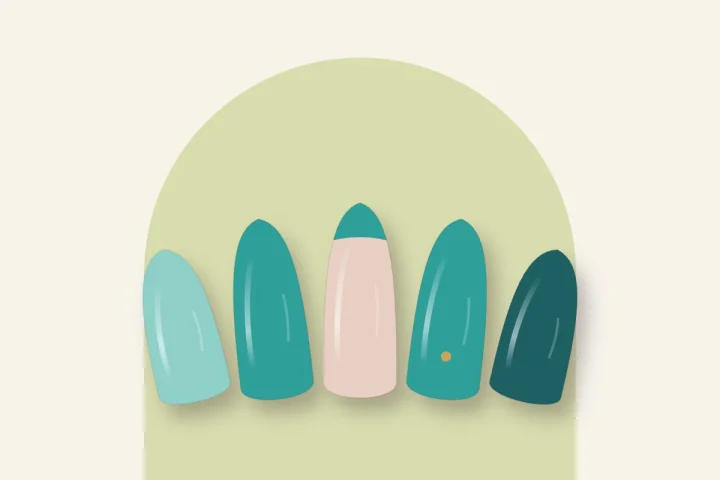 Ongles en gel bleu turquoise : nuances, accords et idées déco