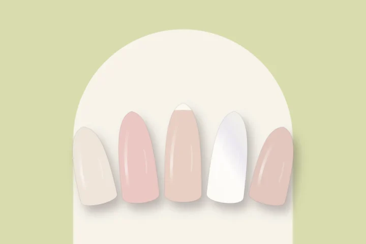 Ongles en gel discrets : lacté, rose pâle, micro-french, blanc nacré et lait d’amande