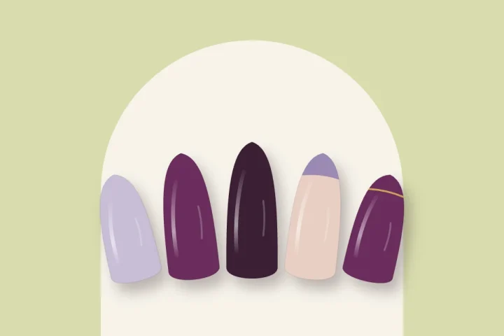 Ongles en gel violets : lilas, prune ou aubergine